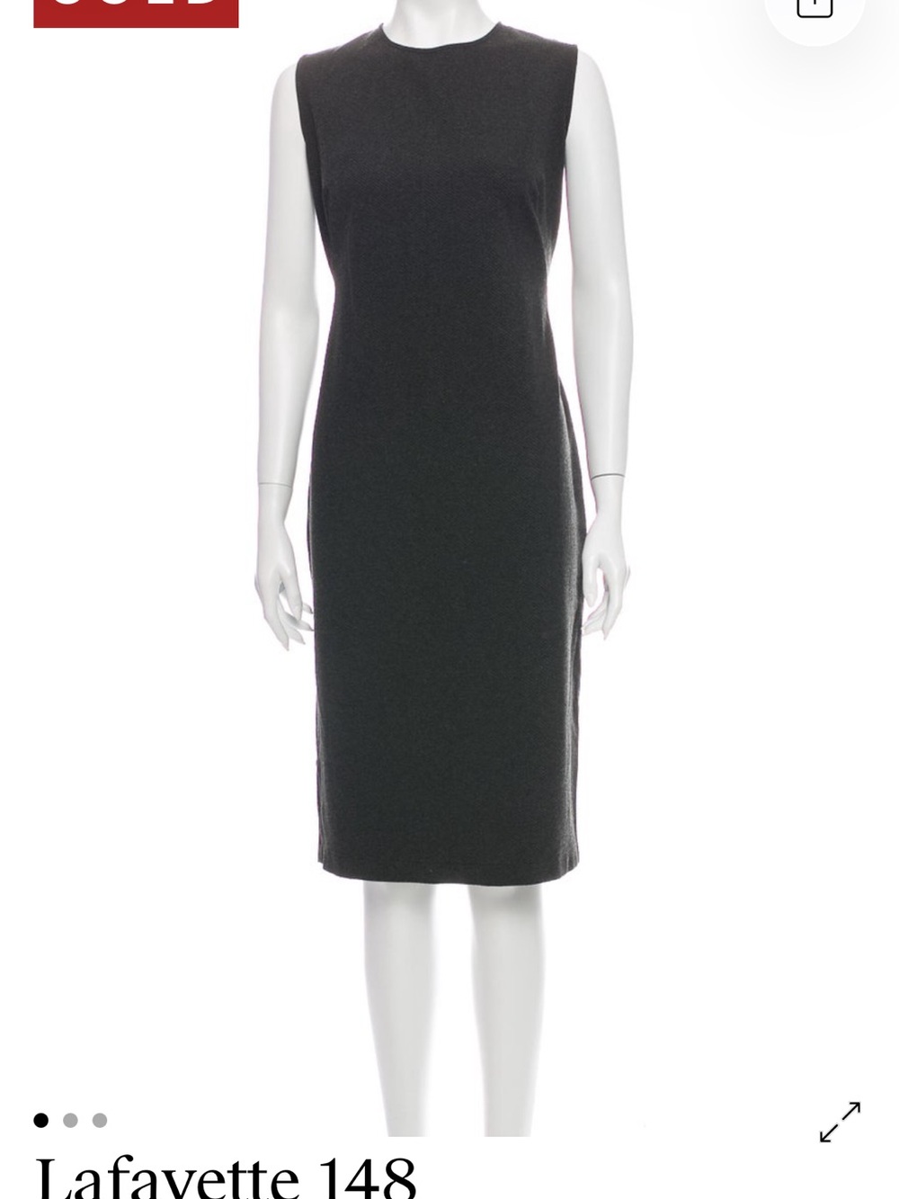 Lafayette 148 New York Black Sleeveless Crew Neck Midi Dress
